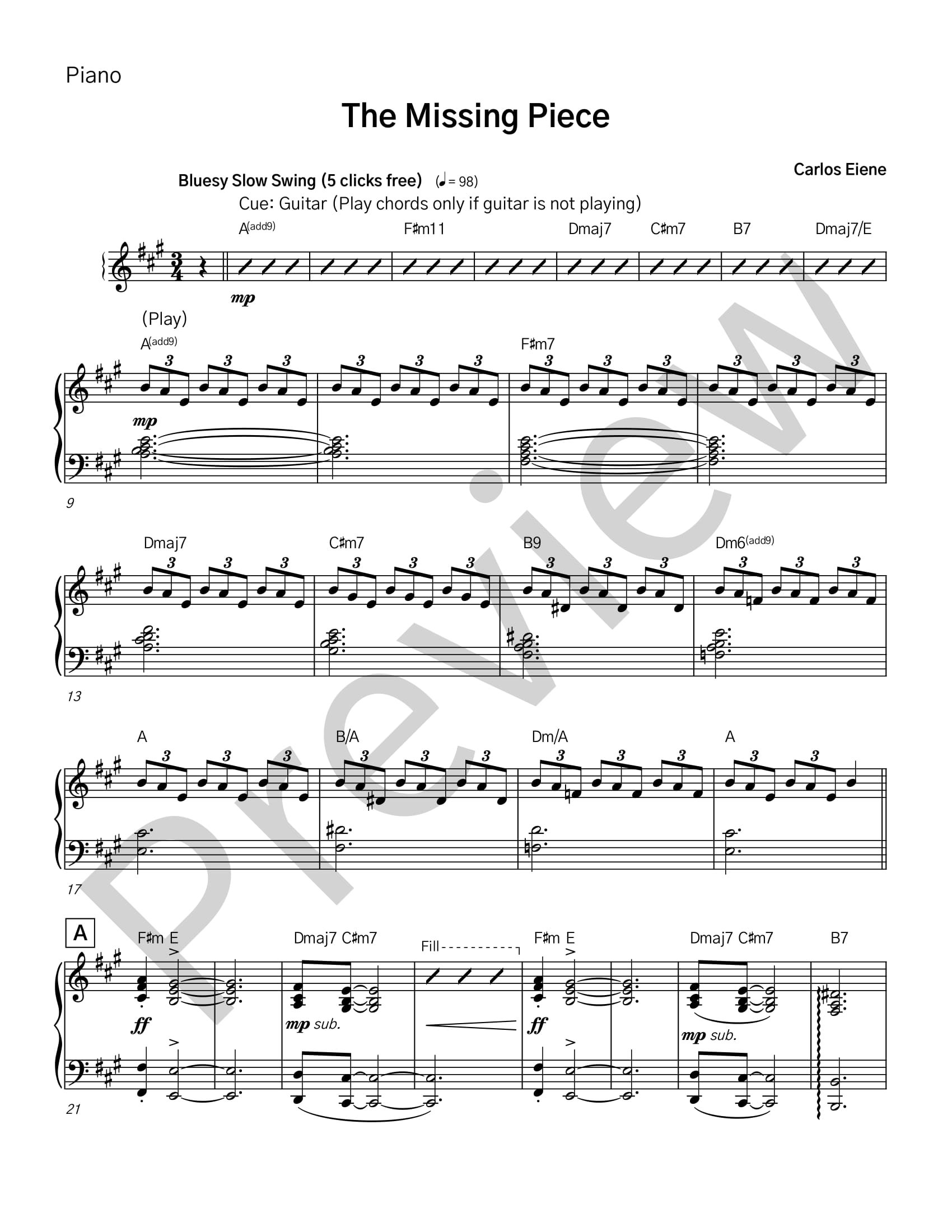 The Missing Piece - Sheet Music Collection (Insane In The Rain